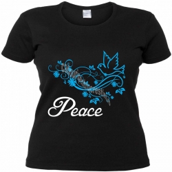 Tricou negru femei, Porumbel-  Peace, L